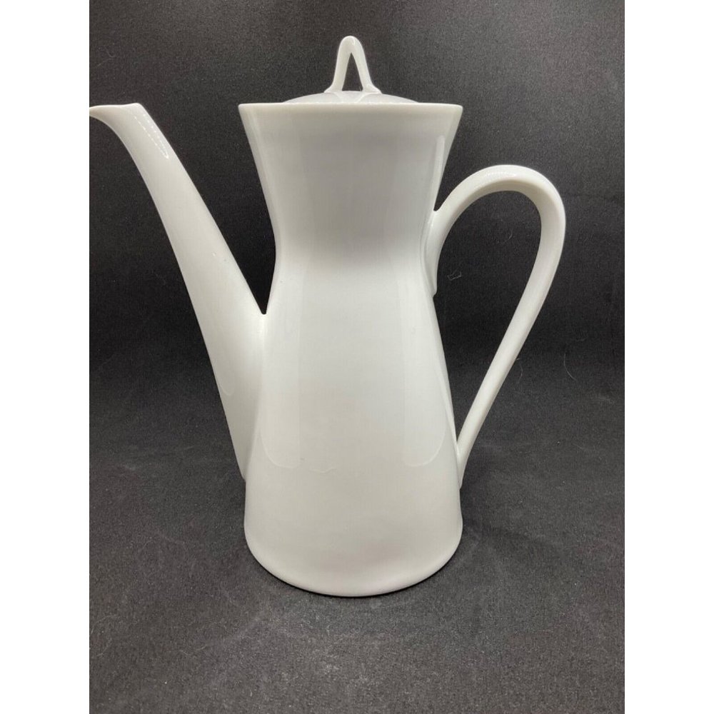 Rosenthal White Classic Rose Form 2000 Coffee Pot with Lid